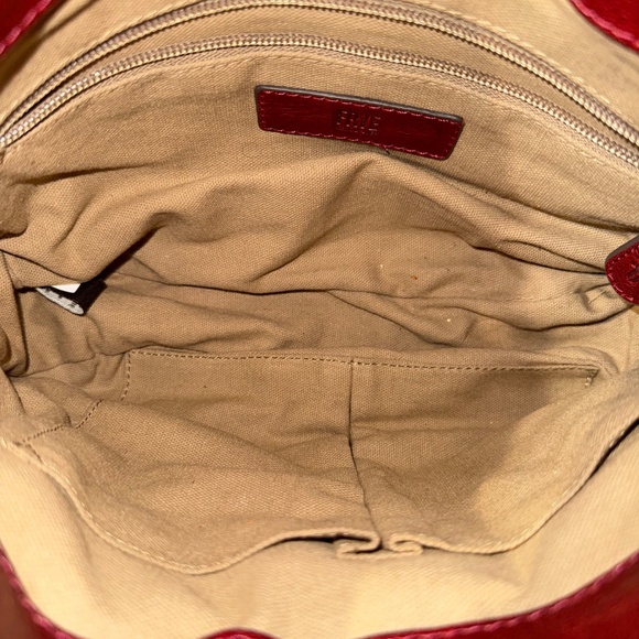 Vintage RARE Frye Red Studded Whipstitch Leather Shoulder Crossbody NWOT - Picture 8 of 15